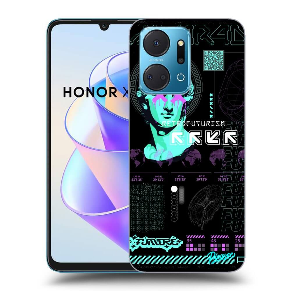 Honor X7a Hülle - Schwarzes Silikon - RETRO