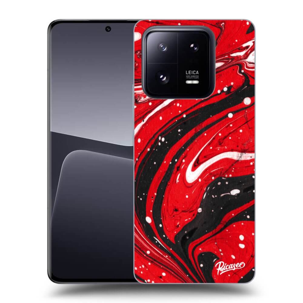 Xiaomi 14 Hülle - Transparentes Silikon - Red Black