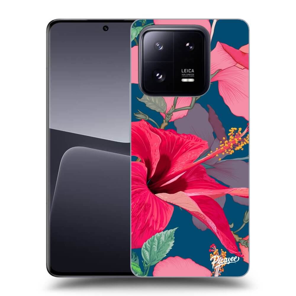 Xiaomi 14 Hülle - Schwarzes Silikon - Hibiscus