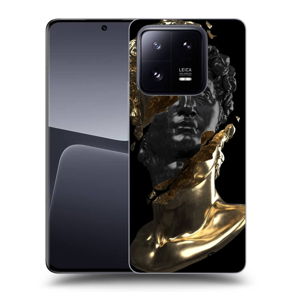 Xiaomi 14 Hülle - Schwarzes Silikon - Gold - Black