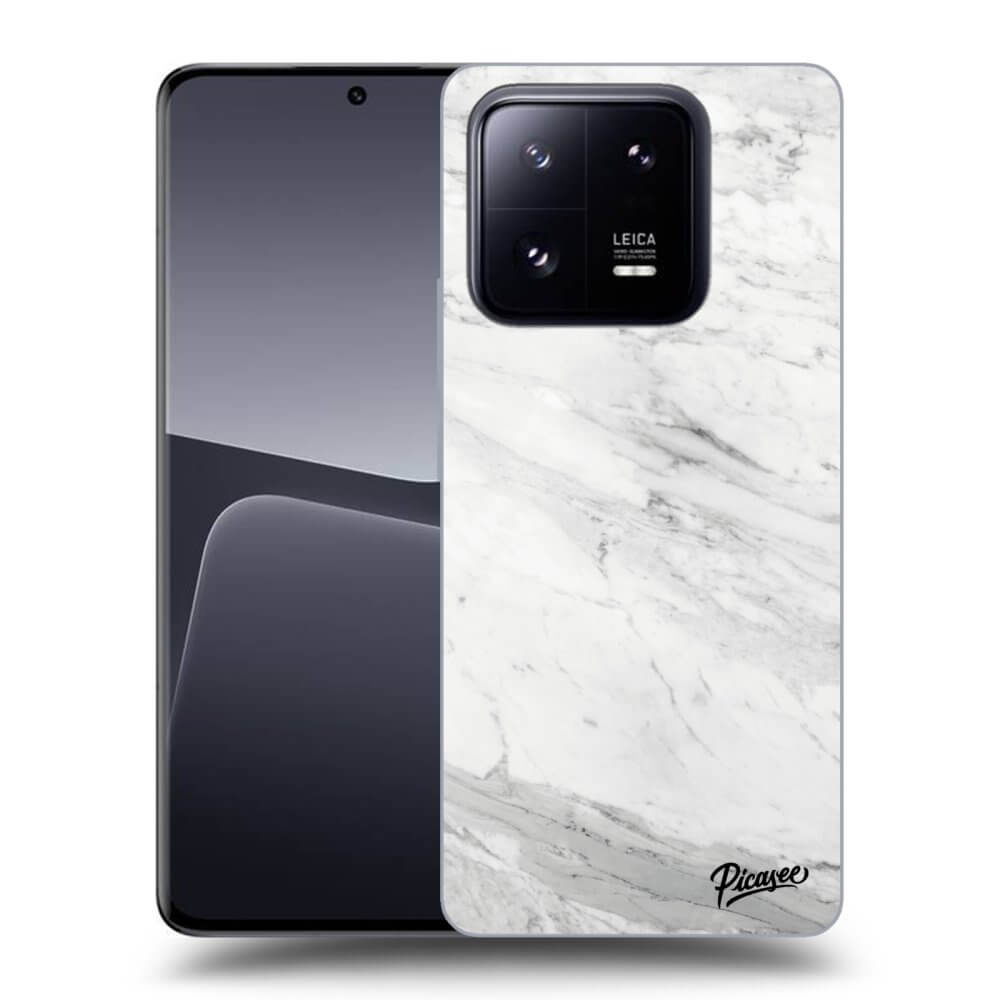 Xiaomi 14 Pro Hülle - Schwarzes Silikon - White Marble