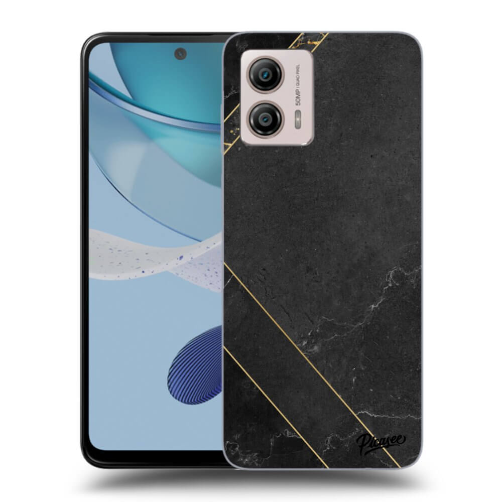 Motorola Moto G53 5G Hülle - Transparentes Silikon - Black Tile