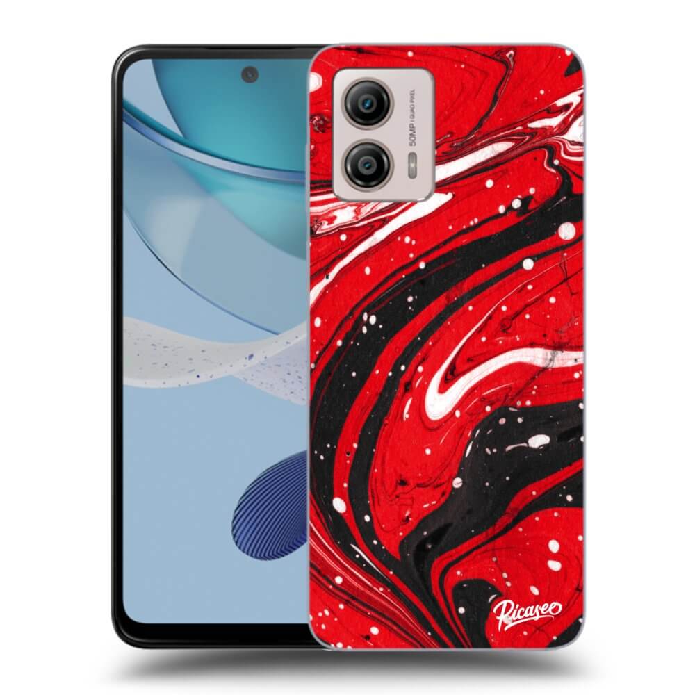 Motorola Moto G53 5G Hülle - Transparentes Silikon - Red Black