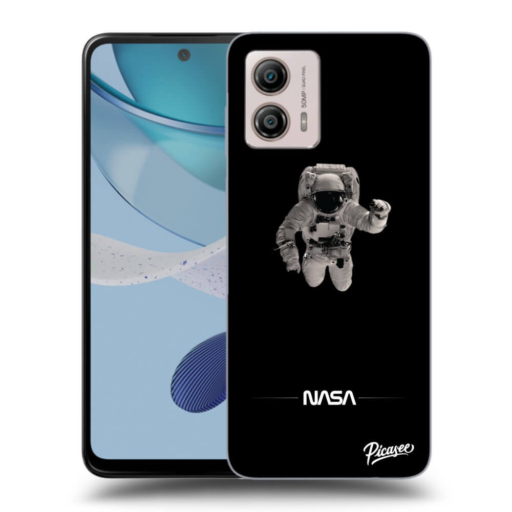 Motorola Moto G53 5G Hülle - Schwarzes Silikon - Astronaut Minimal