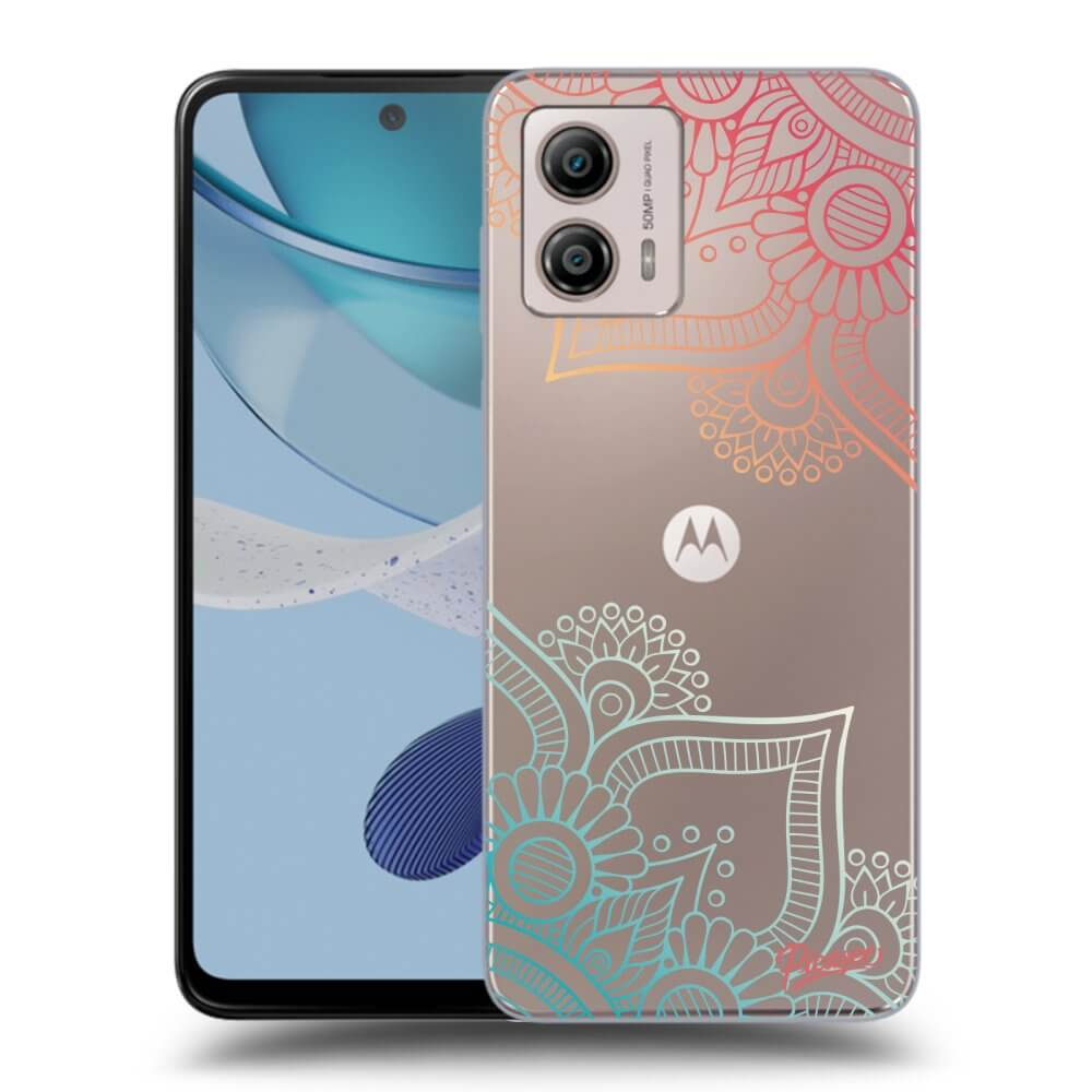 Motorola Moto G53 5G Hülle - Transparentes Silikon - Blumenmuster