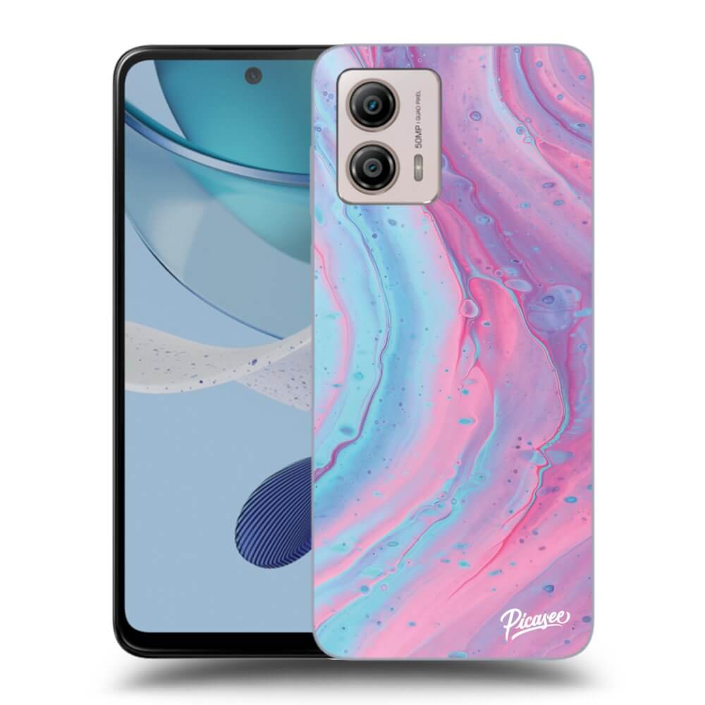 Motorola Moto G53 5G Hülle - Transparentes Silikon - Pink Liquid