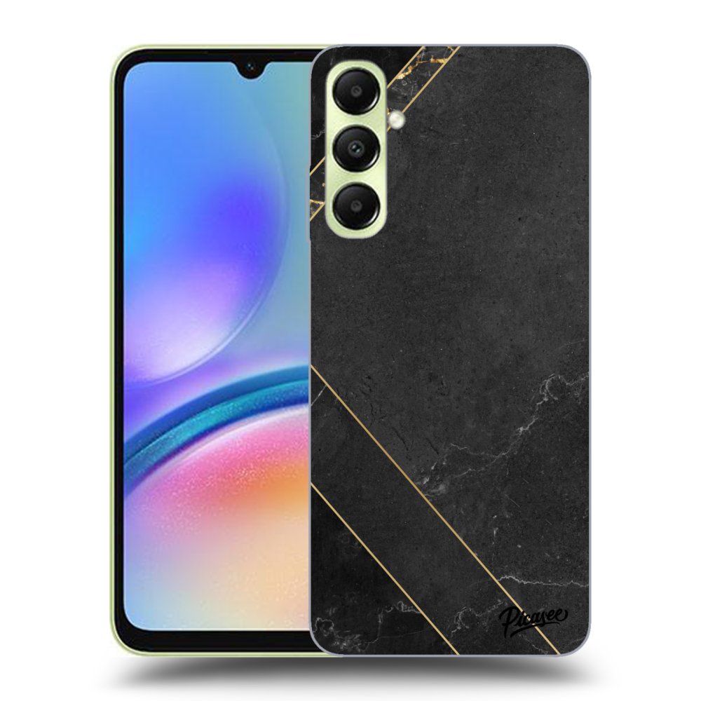 Samsung Galaxy A05s A057G Hülle - Schwarzes Silikon - Black Tile