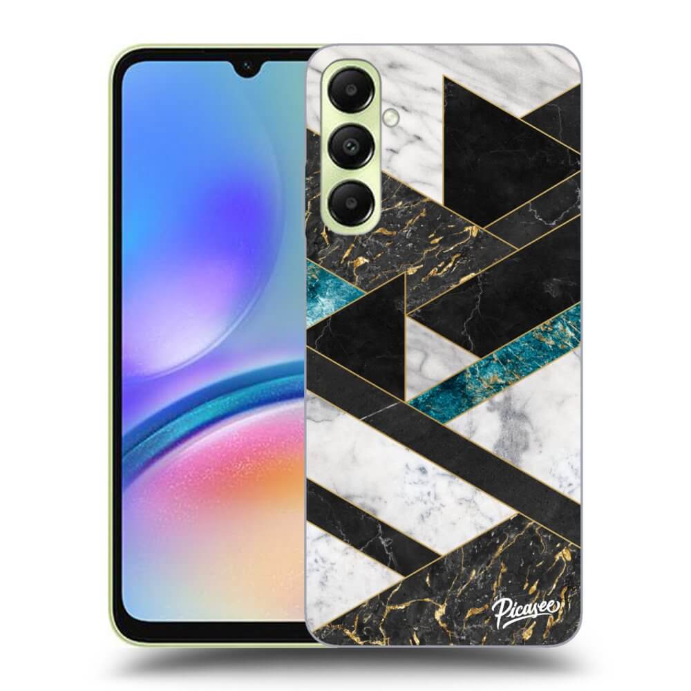 Samsung Galaxy A05s A057G Hülle - Transparentes Silikon - Dark Geometry