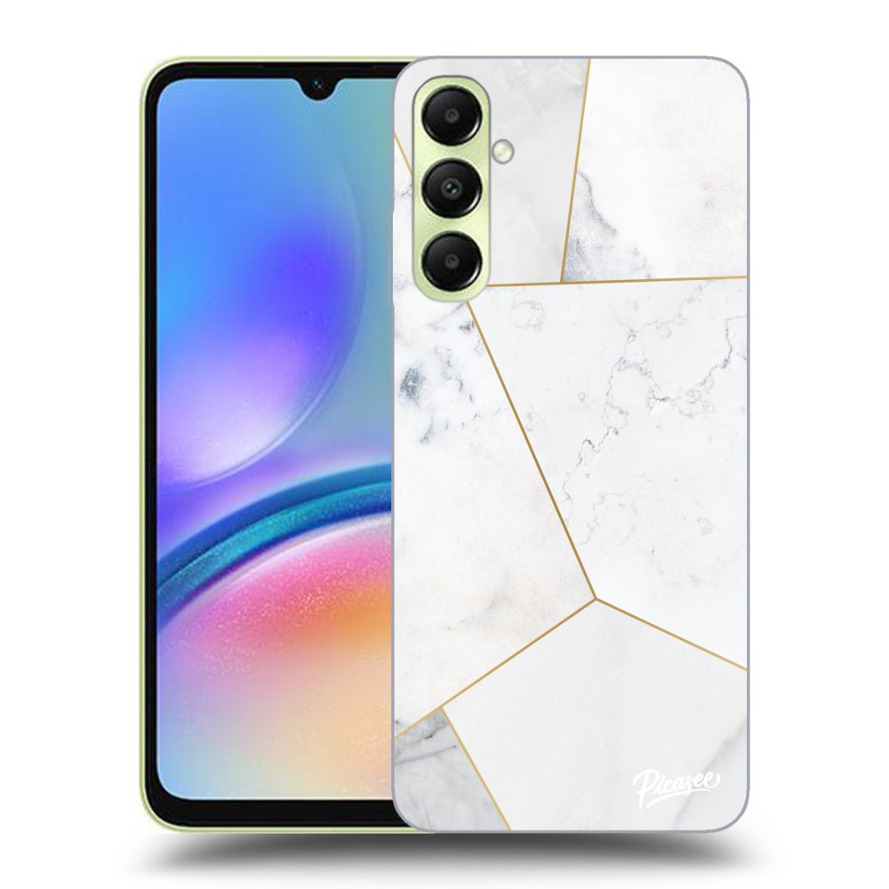 Samsung Galaxy A05s A057G Hülle - Transparentes Silikon - White Tile