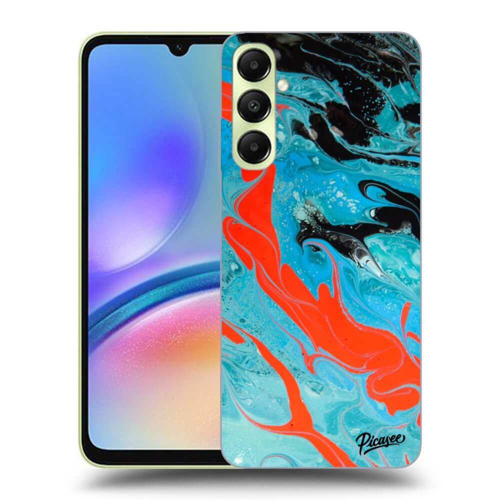 Samsung Galaxy A05s A057G Hülle - Schwarzes Silikon - Blue Magma