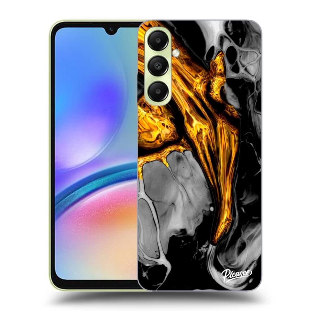 Samsung Galaxy A05s A057G Hülle - Transparentes Silikon - Black Gold