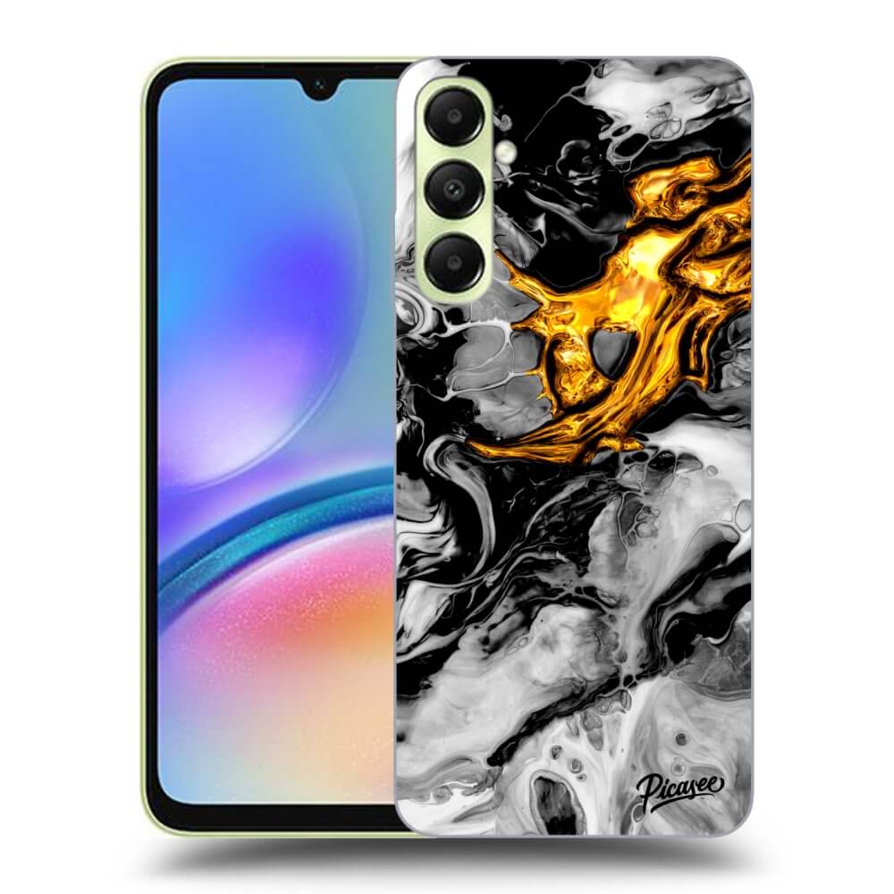 Samsung Galaxy A05s A057G Hülle - Schwarzes Silikon - Black Gold 2