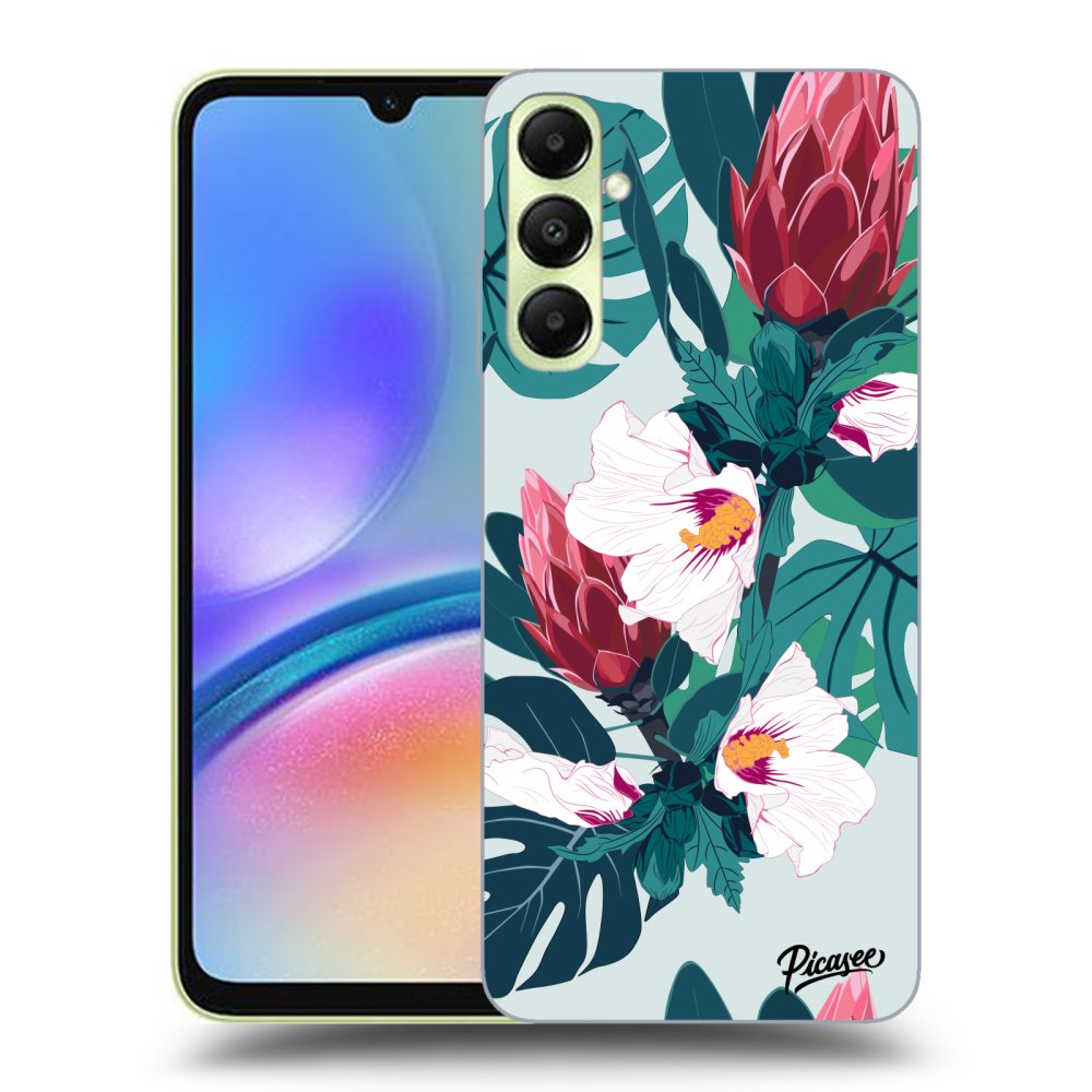 Samsung Galaxy A05s A057G Hülle - Schwarzes Silikon - Rhododendron