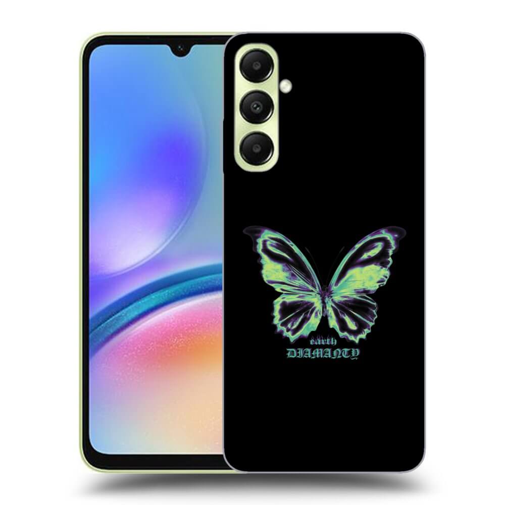 Samsung Galaxy A05s A057G Hülle - Schwarzes Silikon - Diamanty Blue