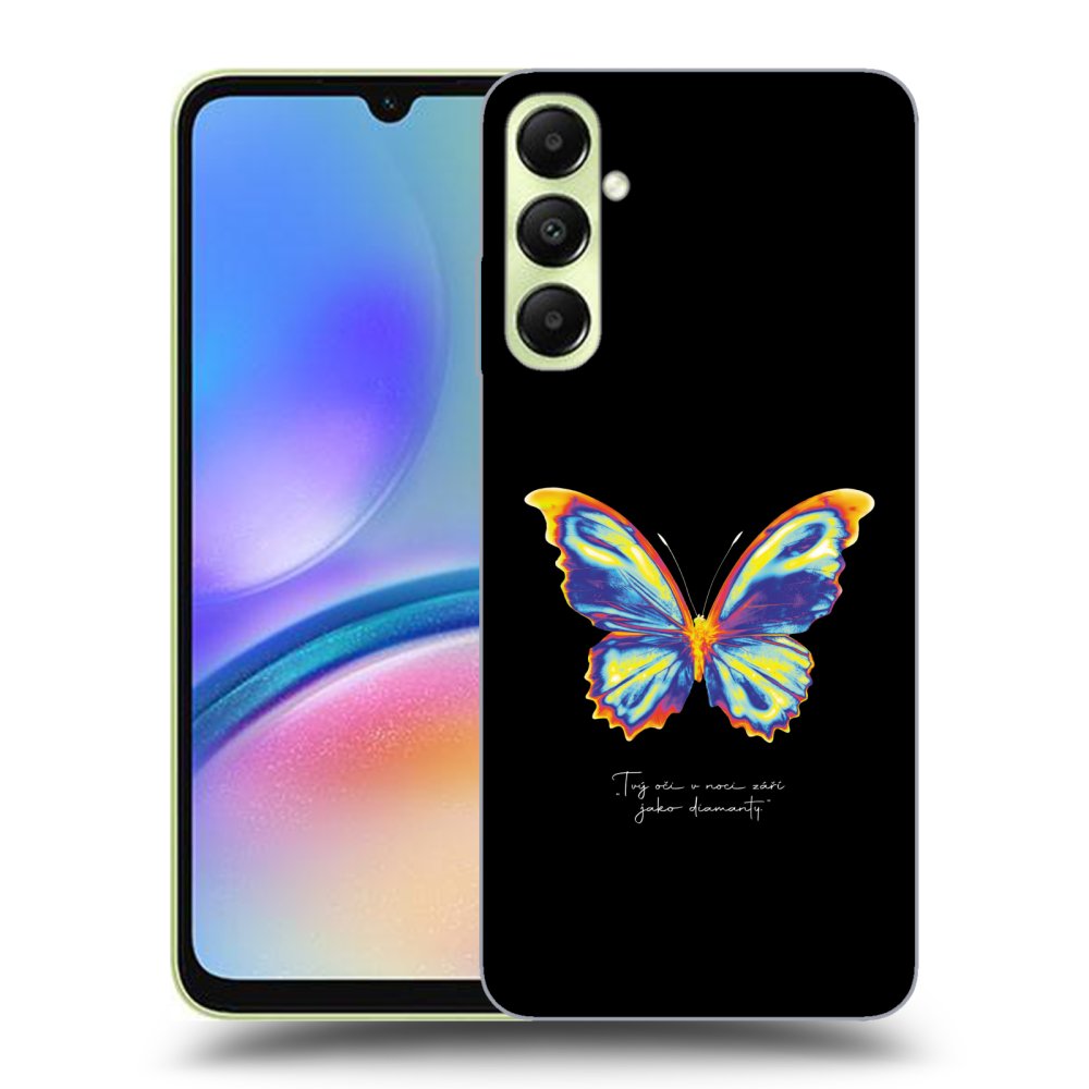 Samsung Galaxy A05s A057G Hülle - Transparentes Silikon - Diamanty Black