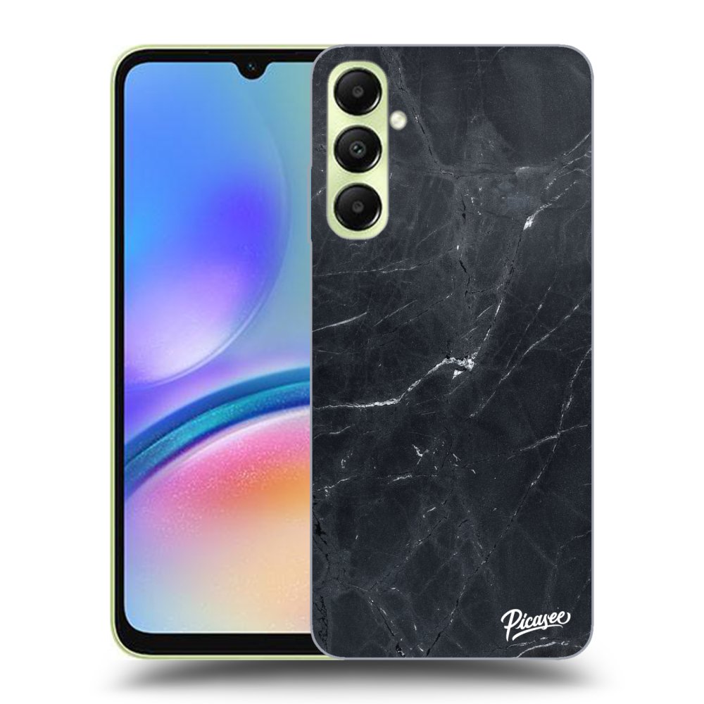 Samsung Galaxy A05s A057G Hülle - Transparentes Silikon - Black Marble