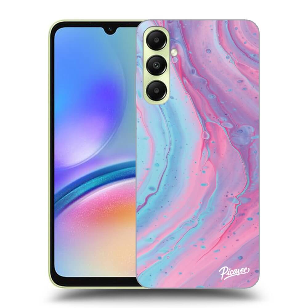 Samsung Galaxy A05s A057G Hülle - Schwarzes Silikon - Pink Liquid