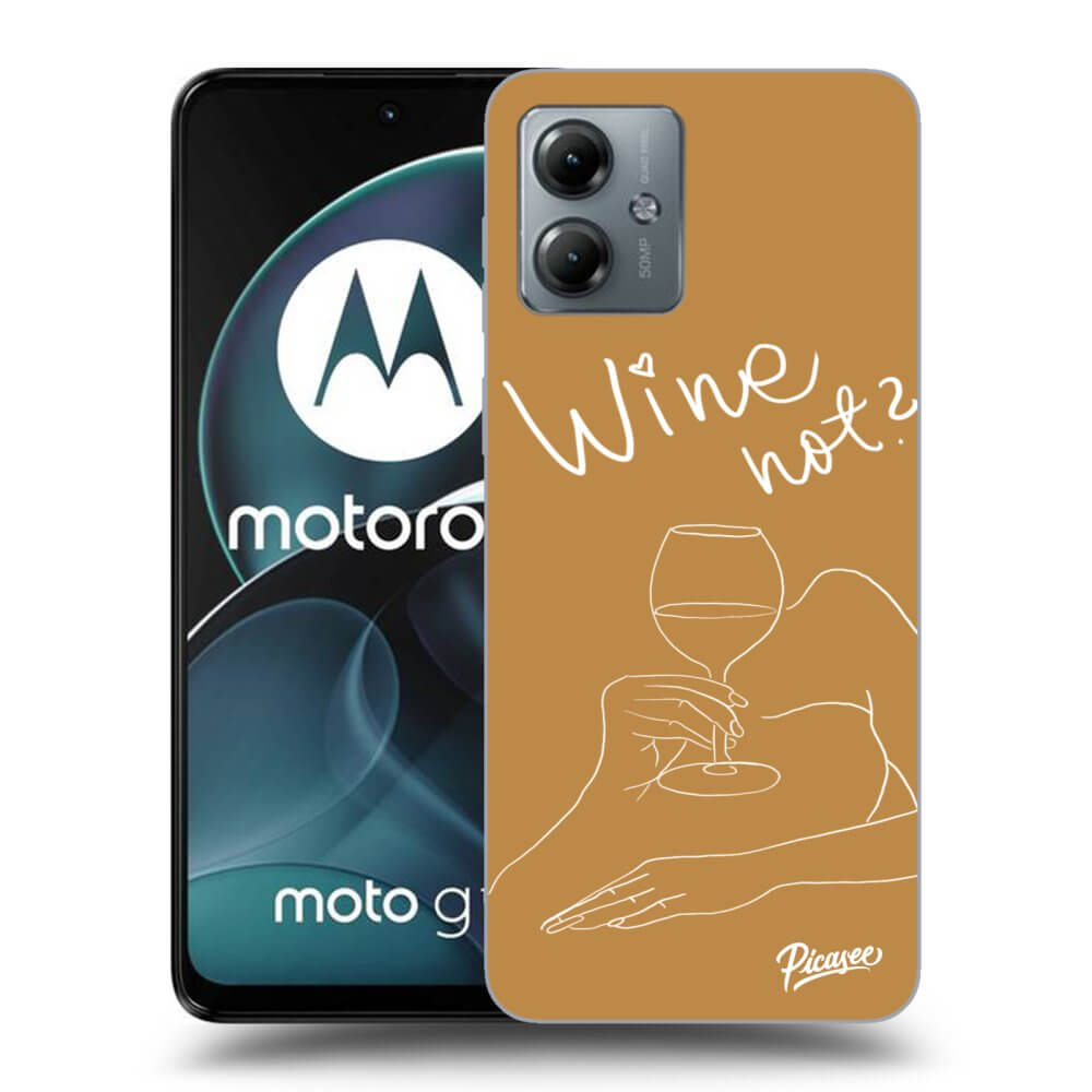 Motorola Moto G14 Hülle - Schwarzes Silikon - Wine Not