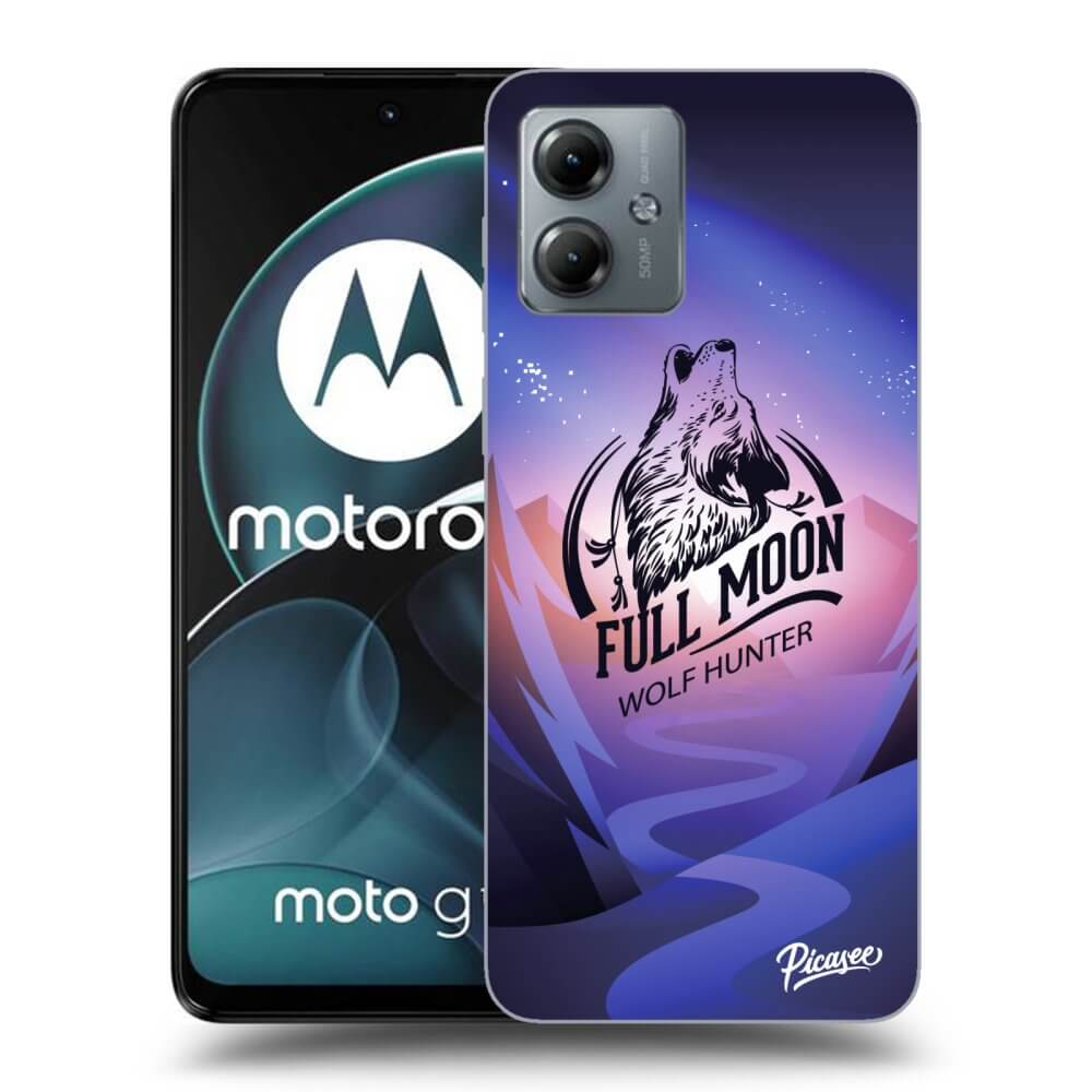 Motorola Moto G14 Hülle - Schwarzes Silikon - Wolf