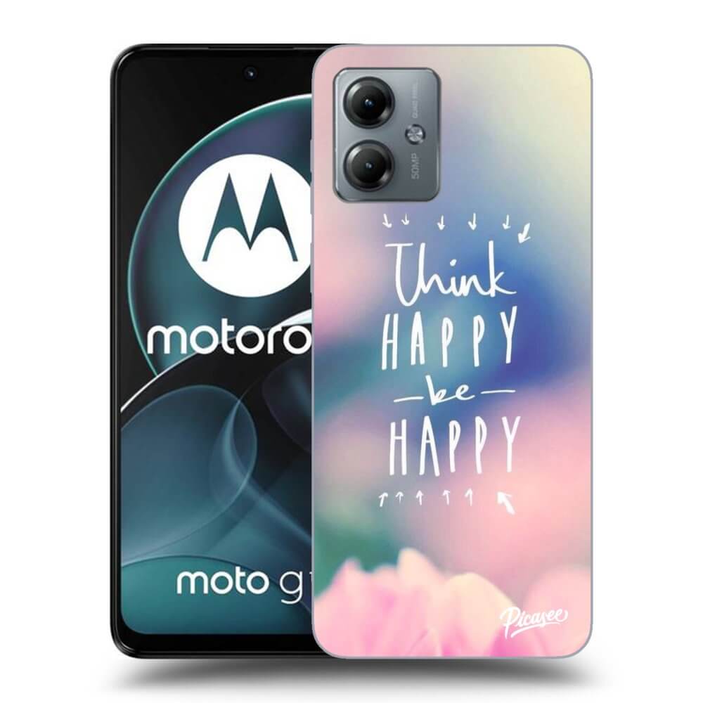 Motorola Moto G14 Hülle - Schwarzes Silikon - Denke Positiv!