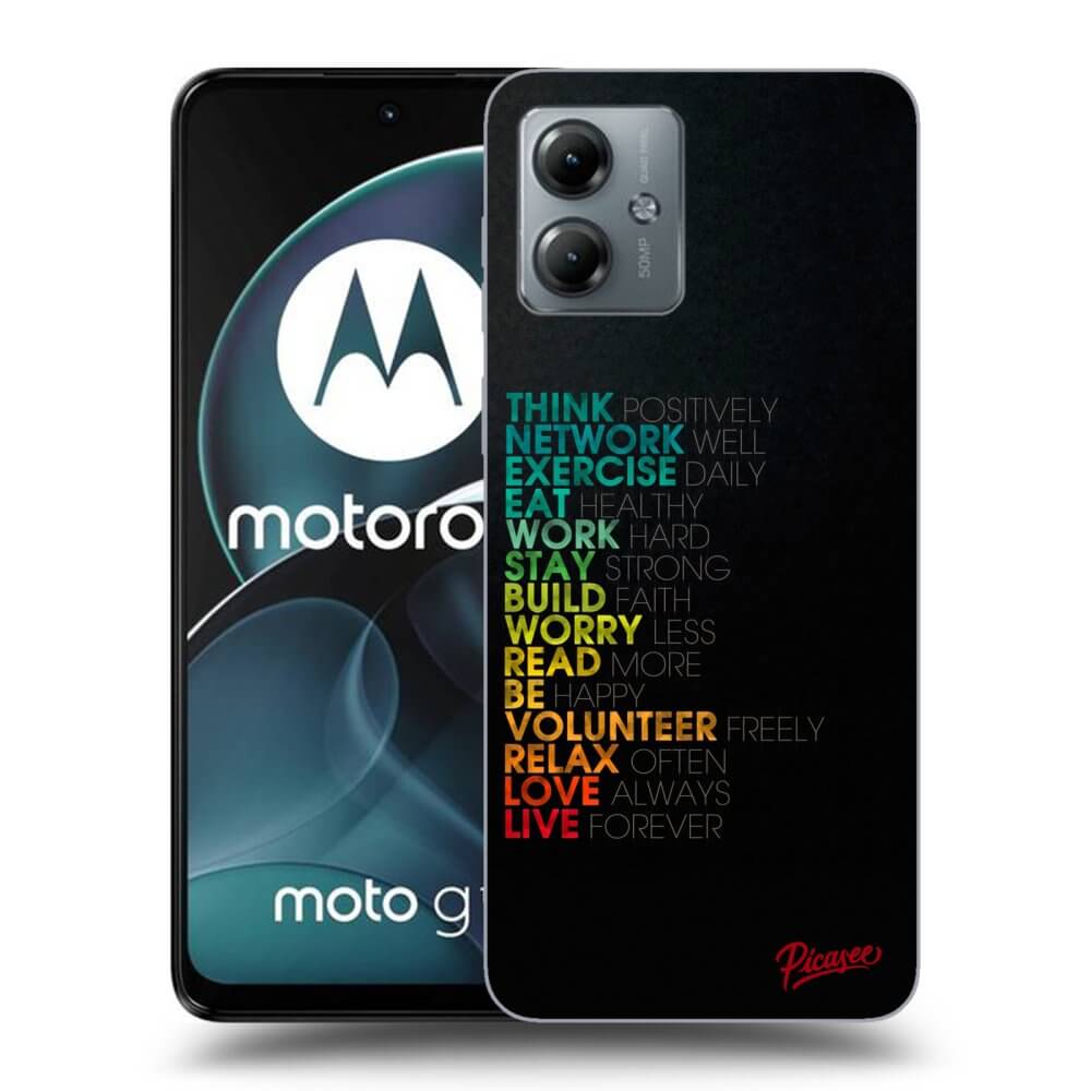 Motorola Moto G14 Hülle - Schwarzes Silikon - Motto Life