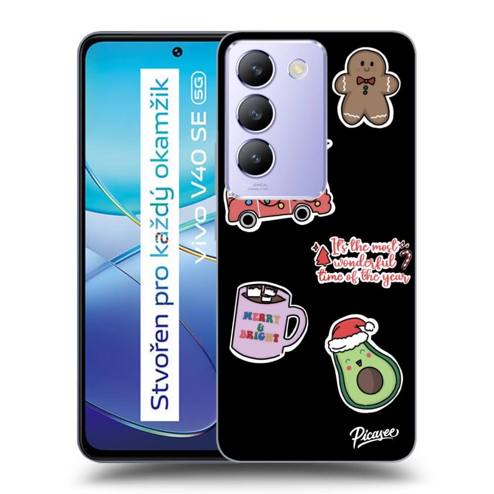 Vivo V40 SE 5G Hülle - Schwarzes Silikon - Christmas Stickers