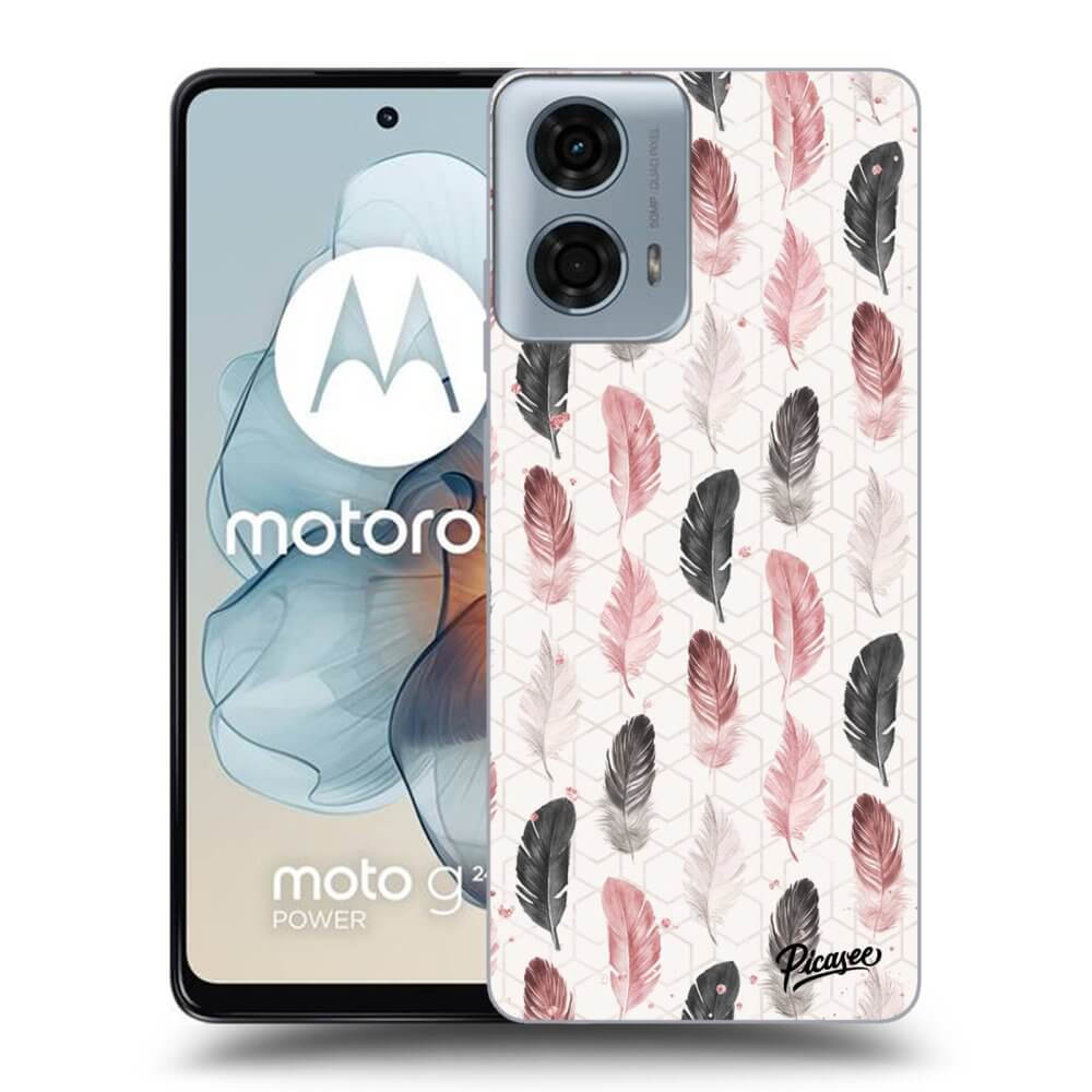 Motorola Moto G24 Hülle - Schwarzes Silikon - Feder 2