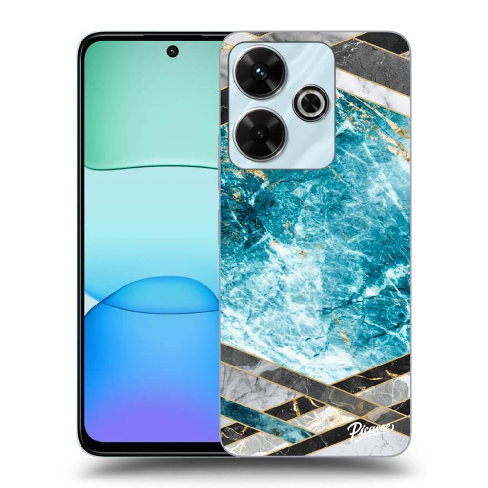 Xiaomi Redmi 13 4G Hülle - Transparentes Silikon - Blue Geometry