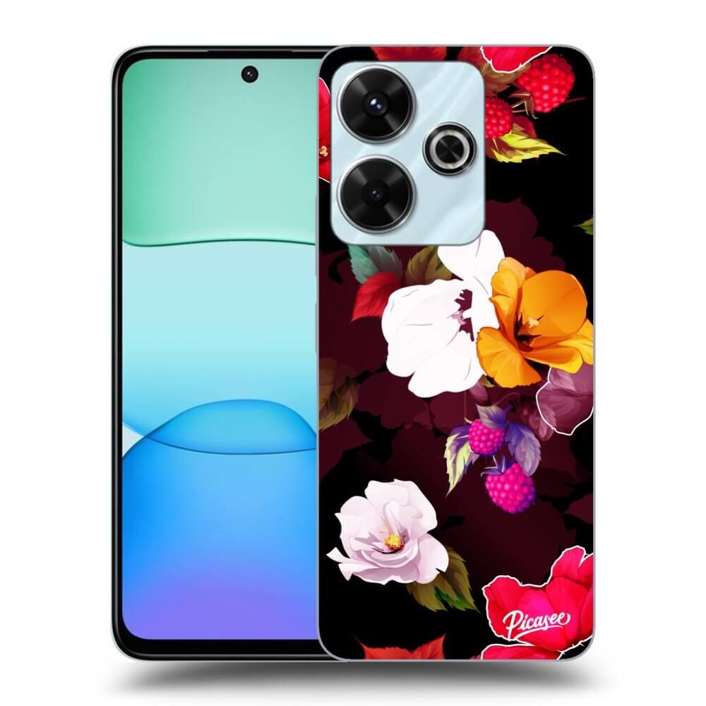 Xiaomi Redmi 13 4G Hülle - Transparentes Silikon - Flowers And Berries