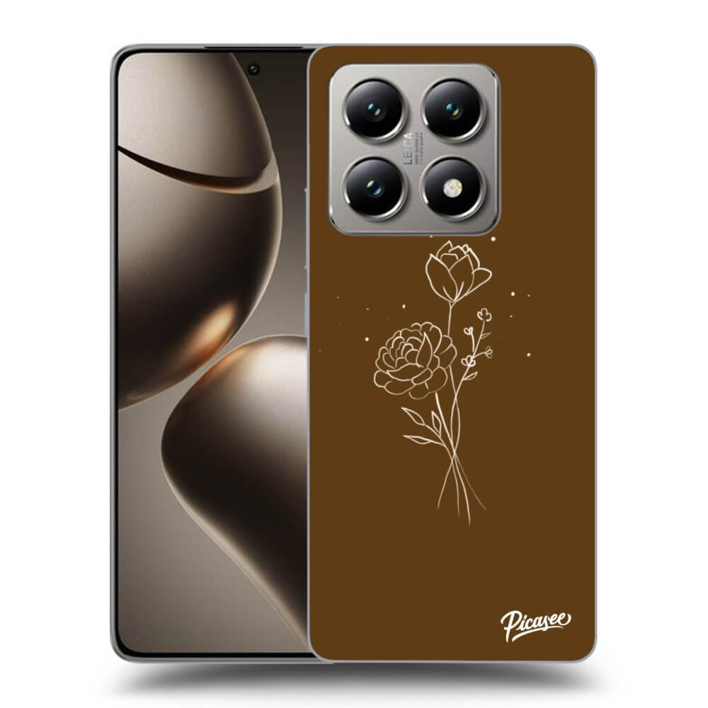 Xiaomi 14T Pro Hülle - Transparentes Silikon - Brown Flowers