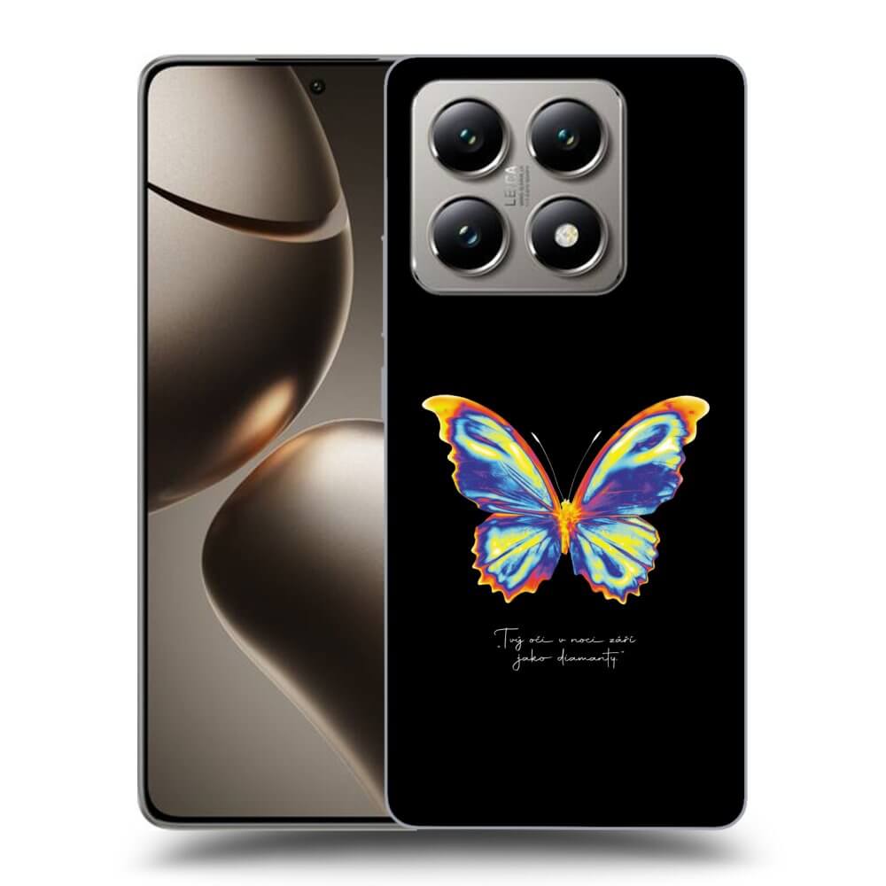 Xiaomi 14T Pro Hülle - Transparentes Silikon - Diamanty Black