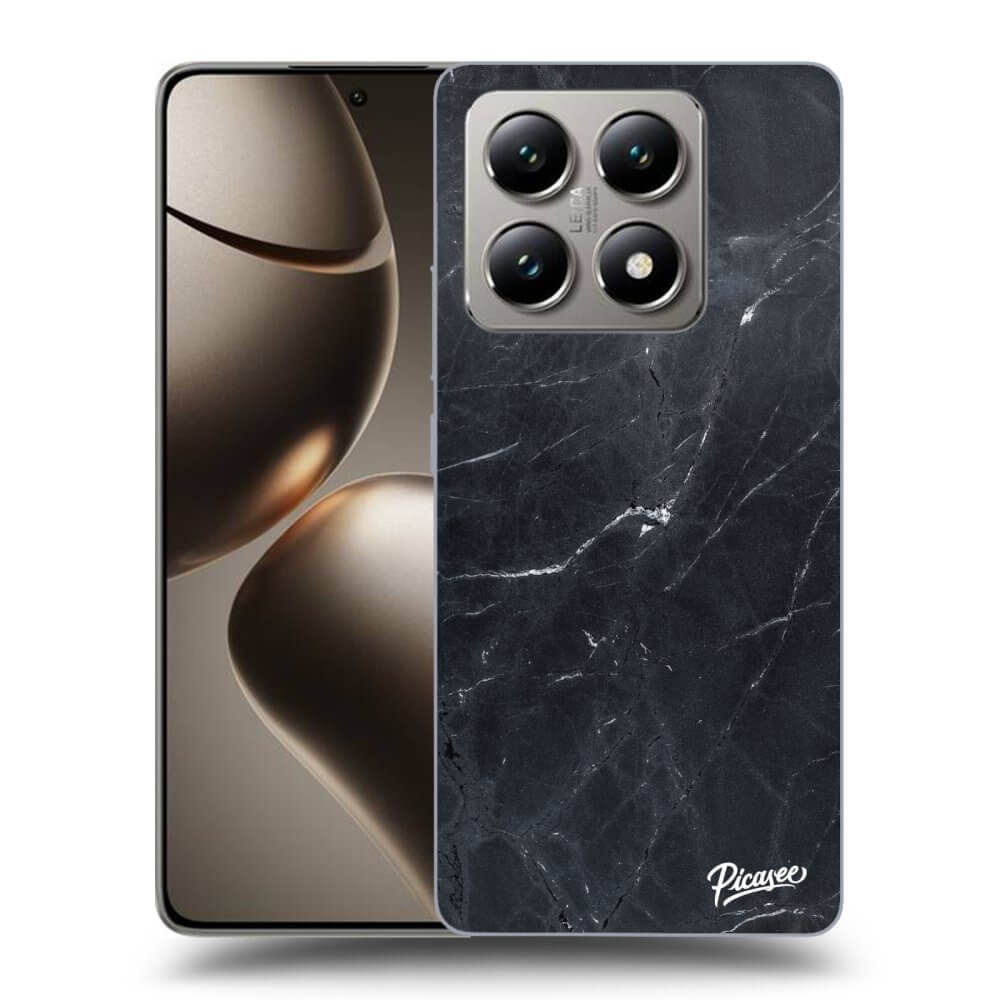 Xiaomi 14T Pro Hülle - Transparentes Silikon - Black Marble