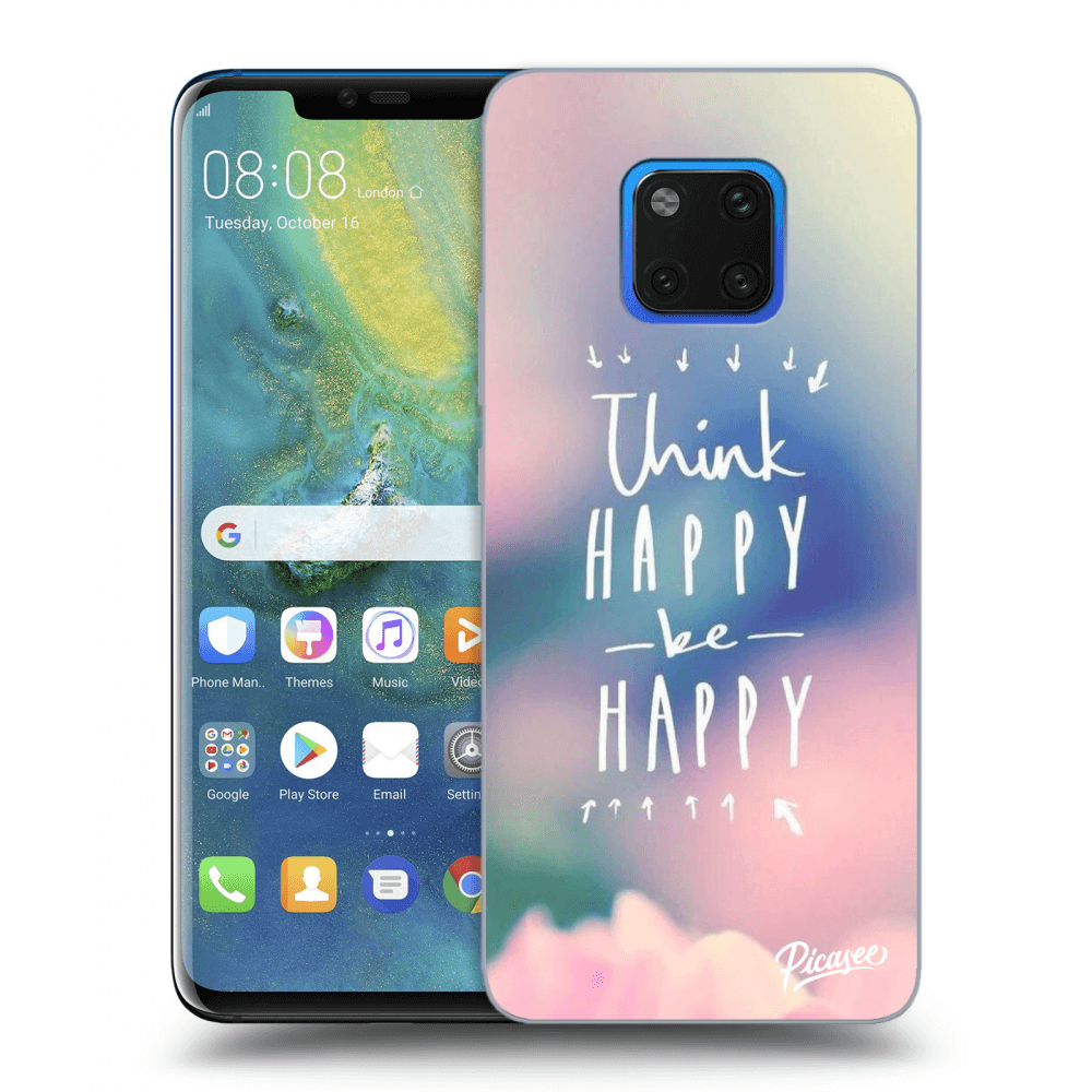 Huawei Mate 20 Pro Hülle - Schwarzes Silikon - Think Happy Be Happy