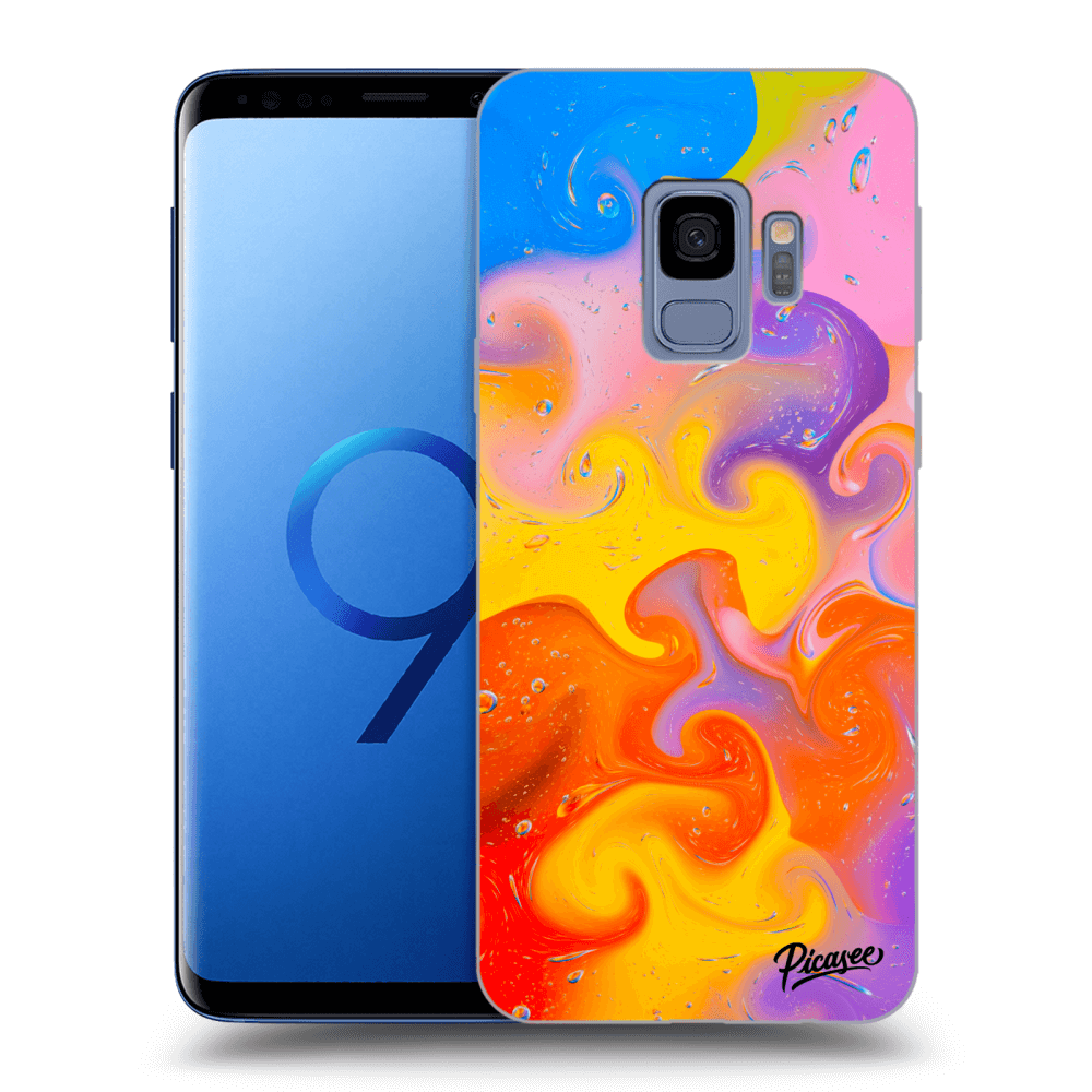 Samsung Galaxy S9 G960F Hülle - Schwarzes Silikon - Bubbles