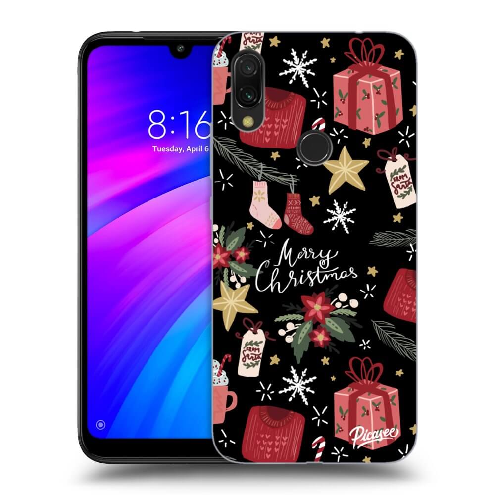 Xiaomi Redmi 7 Hülle - Schwarzes Silikon - Christmas