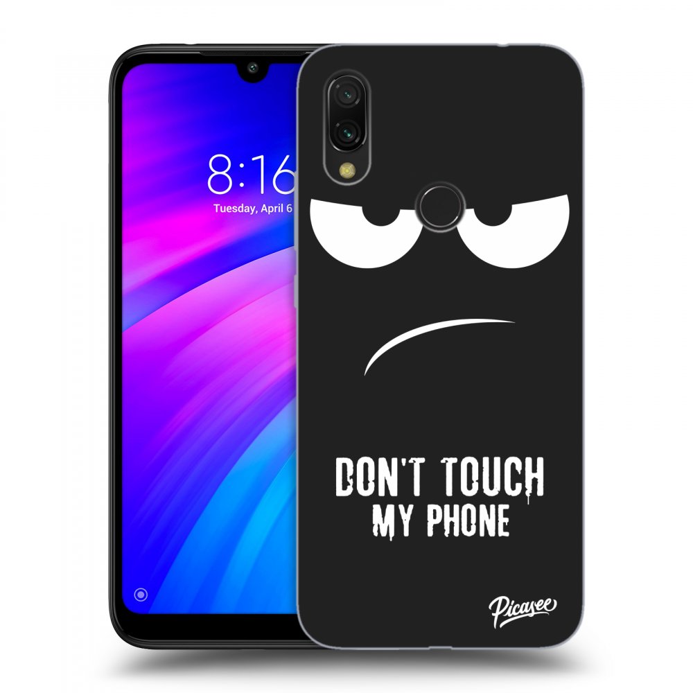 Xiaomi Redmi 7 Hülle - Schwarzes Silikon - Don't Touch My Phone