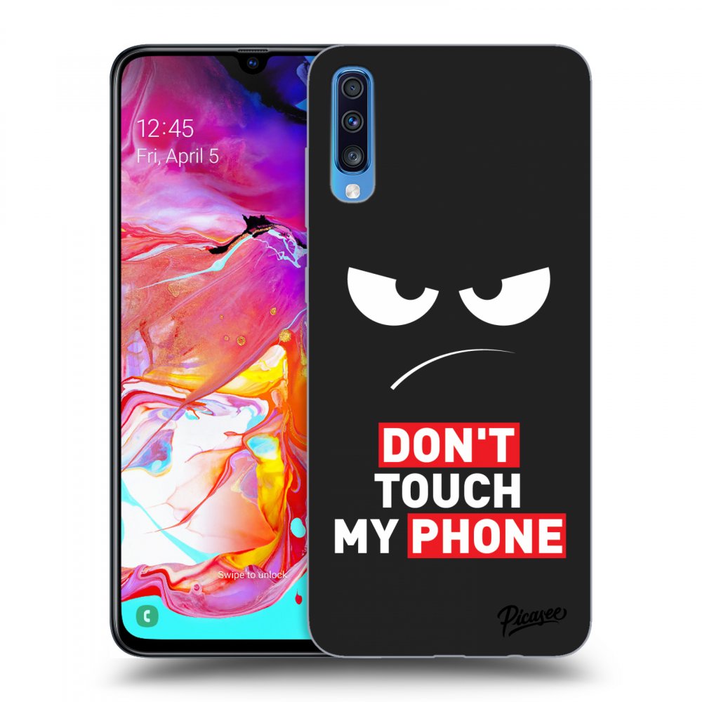 Samsung Galaxy A70 A705F Hülle - Schwarzes Silikon - Angry Eyes - Transparent