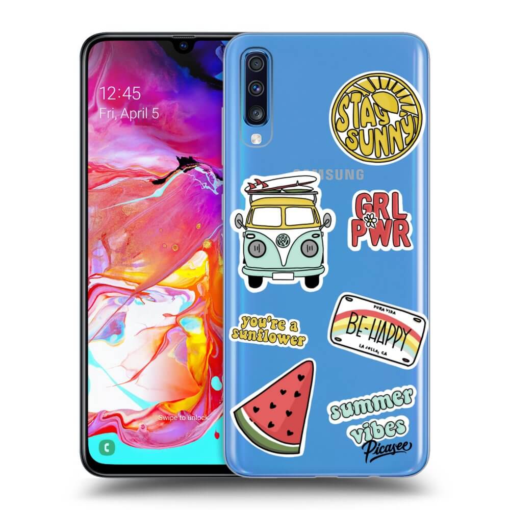 Samsung Galaxy A70 A705F Hülle - Transparentes Silikon - Summer